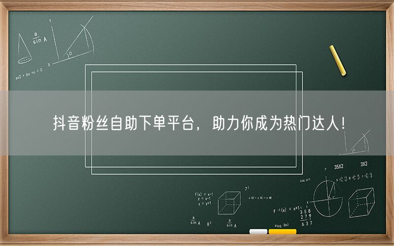 抖音粉丝自助下单平台，助力你成为热门达人！